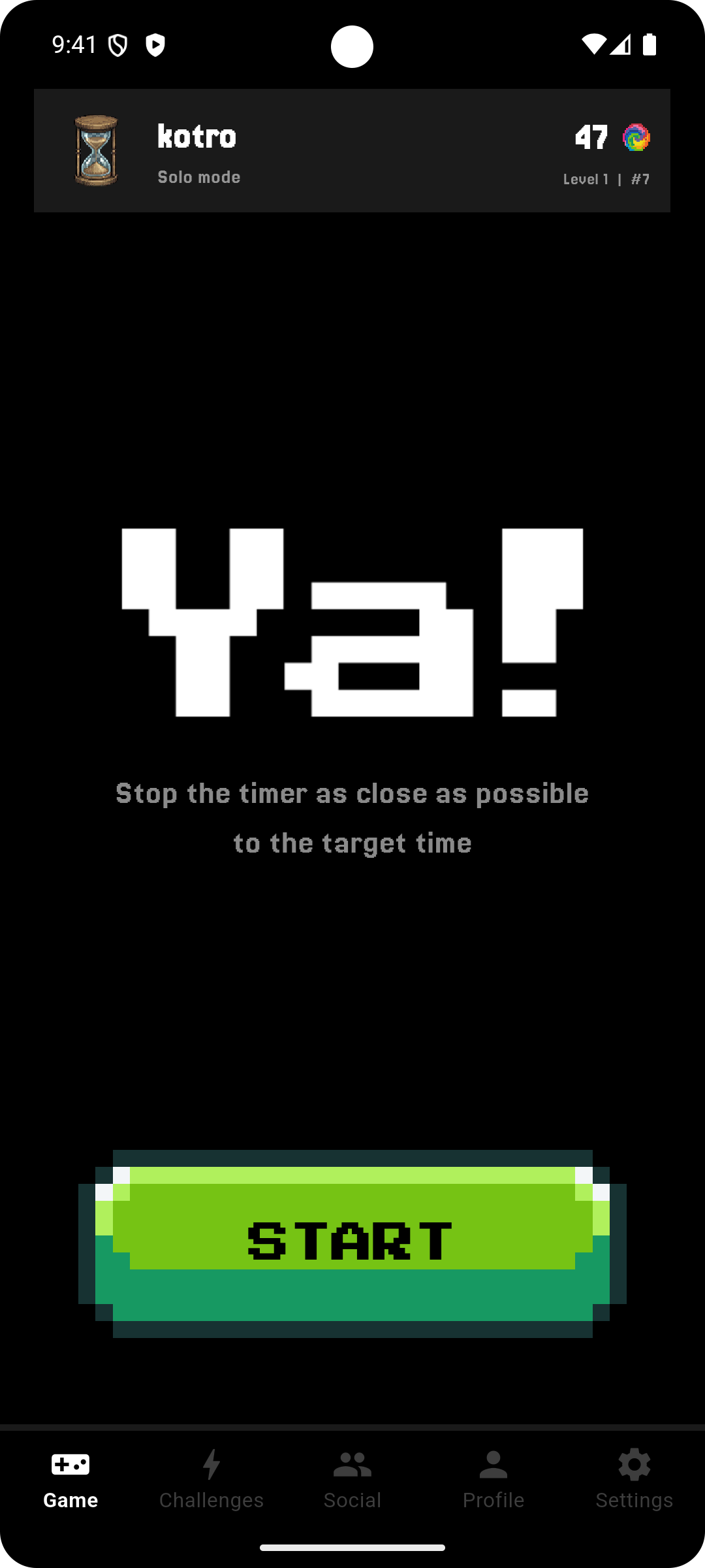 Game screen